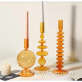 wholesale round glass candlestick holder